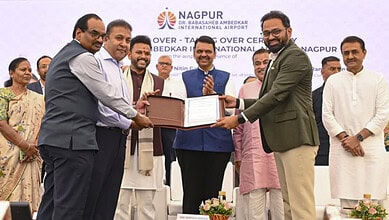 GMR Aero takes over Nagpur Airport operations during a formal ceremony with officials.