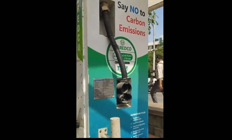 Charging guns stolen from an EV charging station in Banjara Hills