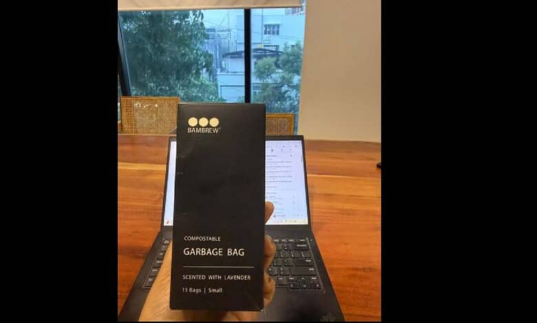 A Garbage bag gifted by company