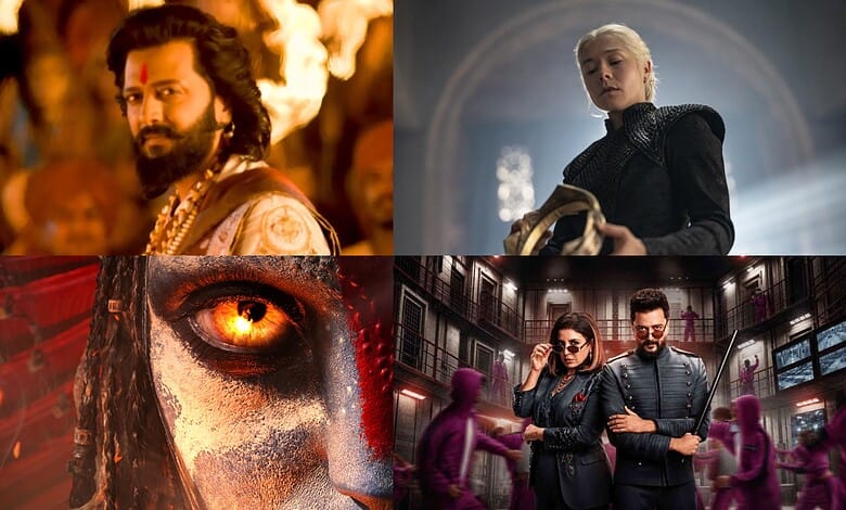 Collage of characters from various OTT series and movies, including fantasy, drama, and action genres.