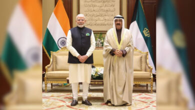 PM Narendra Modi,Amir of Kuwait, Sheikh Meshal Al-Ahmad Al-Jaber Al Sabah.