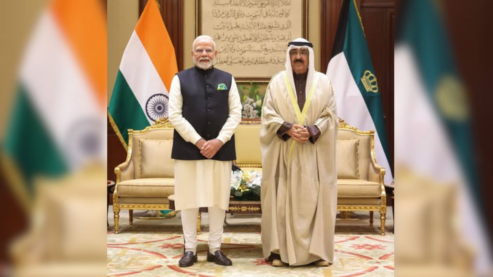 PM Narendra Modi,Amir of Kuwait, Sheikh Meshal Al-Ahmad Al-Jaber Al Sabah.