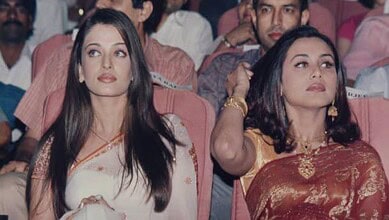 Aishwarya Rai and Rani Mukerji attending an event, seated side by side.
