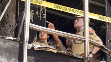 SIT member Lucknow Zone Additional Director General of Police (ADG), IPS Praveen Kumar conducts an inspection at the site
