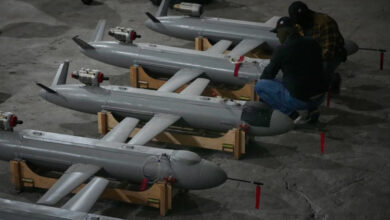 Servicemen of Ukraine’s defense intelligence set up the Peklo (Hell) missile drones against Russian in an undisclosed location in Ukraine (Source AP)
