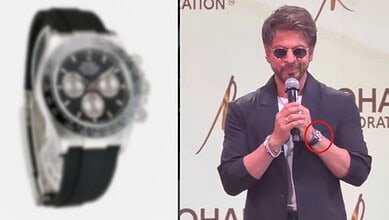 Celebrity wearing a Rolex watch worth Rs 42 lakh at an event.