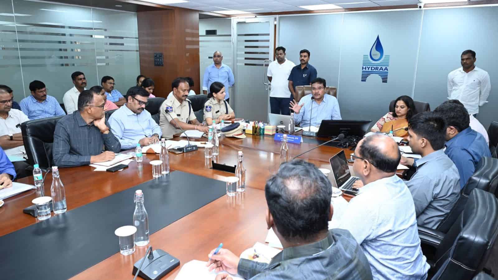 HYDRAA Commissioner AV Ranganath conducts a meeting