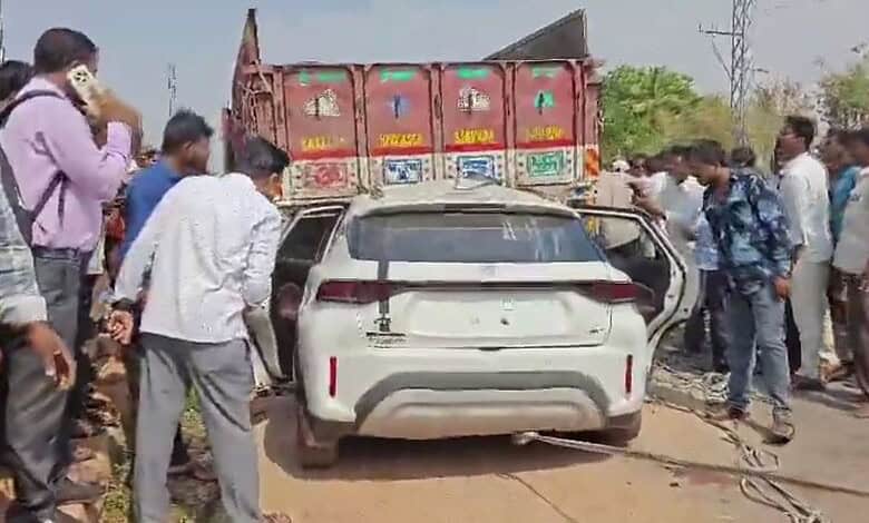 People gather at the accident site