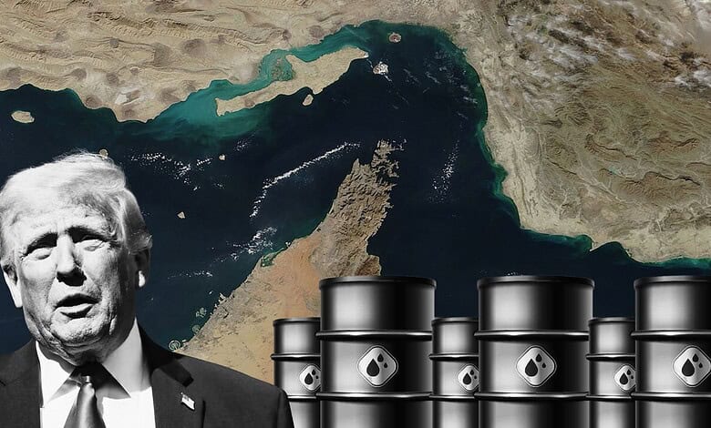 A man speaking at a podium with a map of the Middle East in the background.