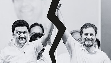 Celebration of political victory with smiling leaders raising hands in black and white image.