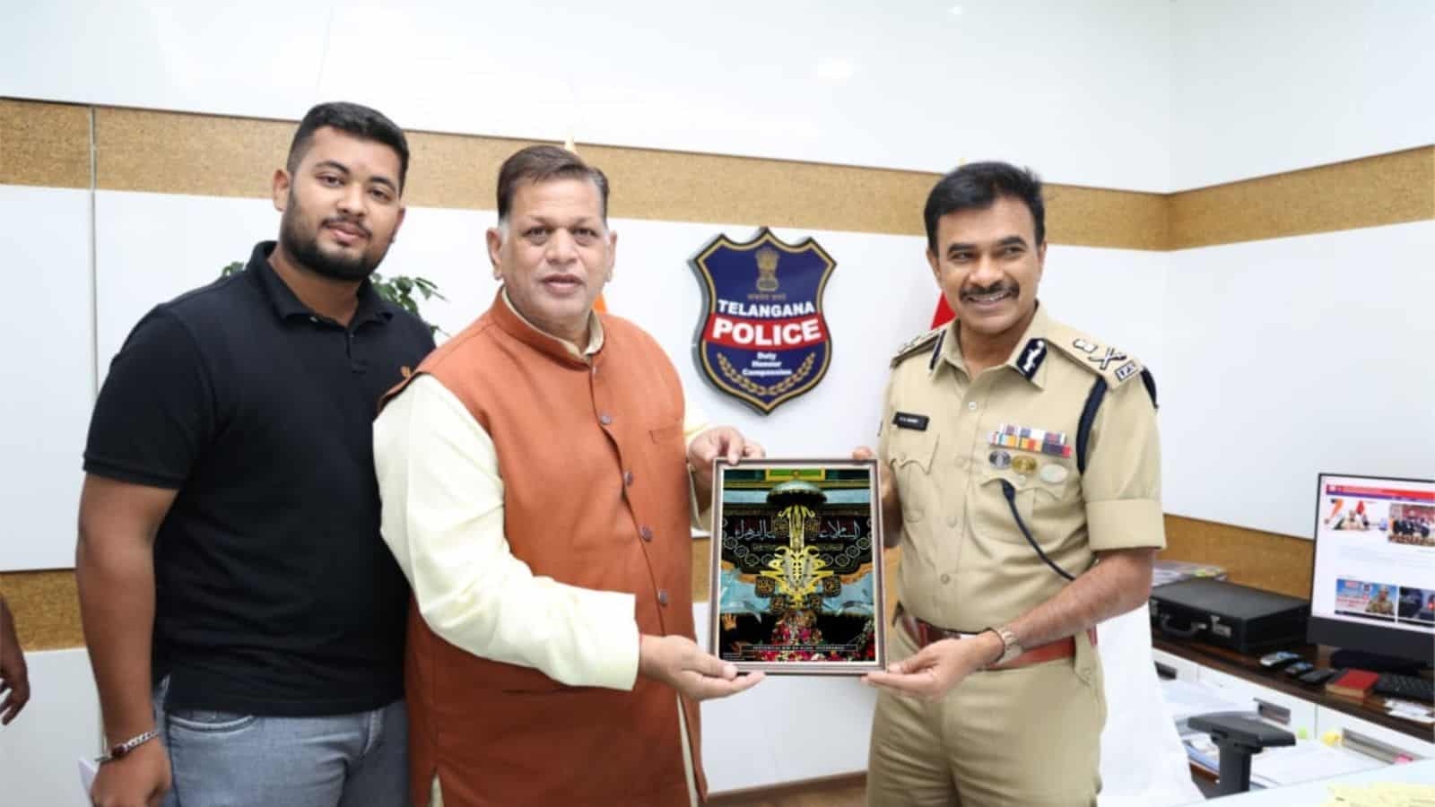 Mir Firasat Ali Baqri with DGP CV Anand