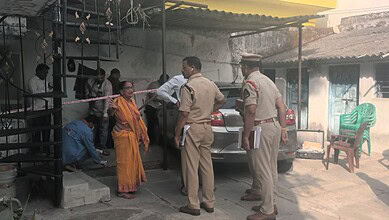 Malkajgiri police at the crime scene