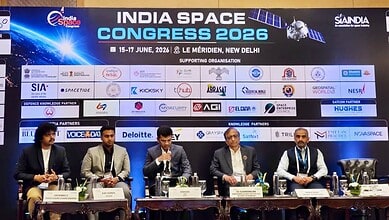 India Space Congress 2026 event with speakers at Le Méridien, New Delhi, June 2026.
