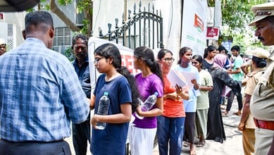 NEET UG aspirants at an exam centre