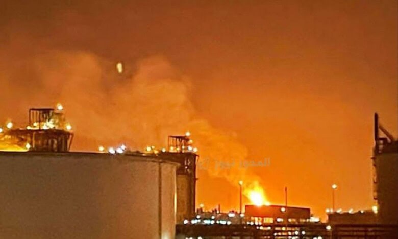 Fire and smoke at Qatar Gas Terminal after explosion, emergency response ongoing.