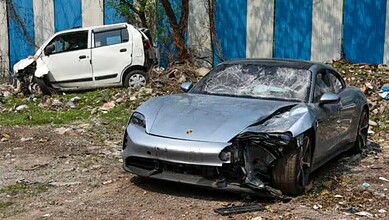 The Porsche car found without number plate, in Pune,