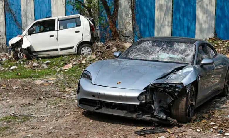 The Porsche car found without number plate, in Pune,