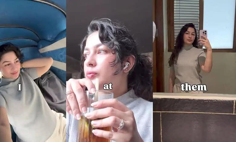 Three women taking selfies and photos, casual indoor settings, diverse expressions.