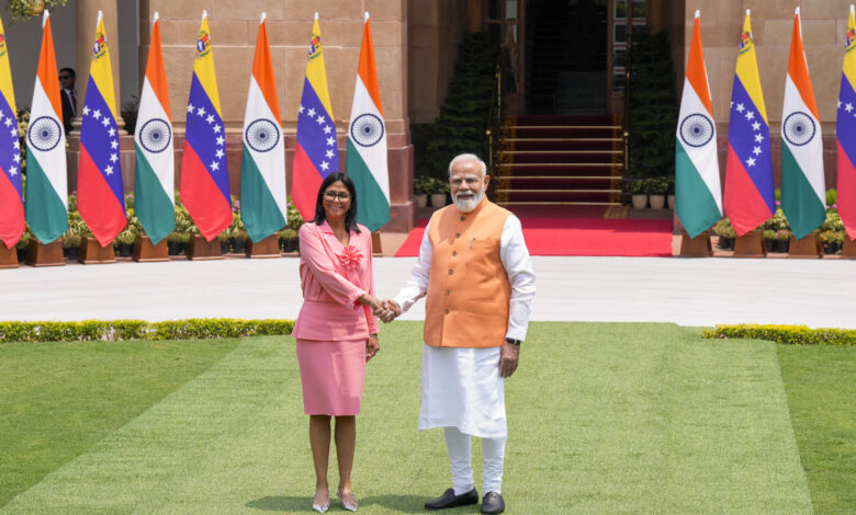 PM Modi meets Venezuela's Delcy Rodriguez