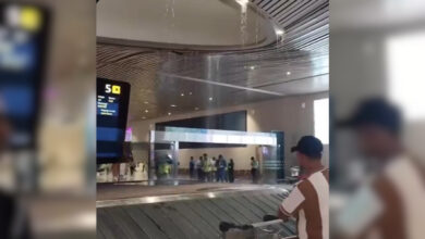 Water leakage at Navi Mumbai International Aiport