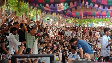 CJP Protest in Hyderabad LIVE: Sonam Wangchuk arrives. Photo: Siasat.com/Veena Nair