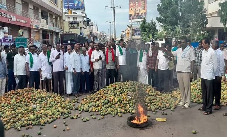 Mango growers stage protests across Kolar district, demand MSP