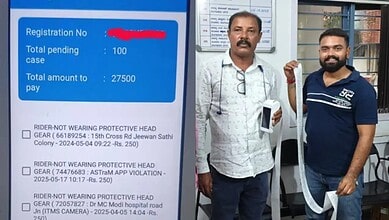 Bengaluru biker clears 100 traffic violation cases in one go