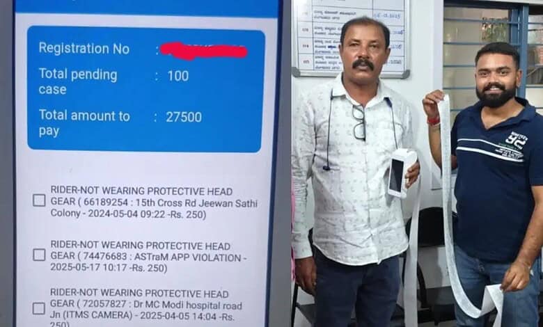 Bengaluru biker clears 100 traffic violation cases in one go