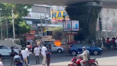 Hyderabad: Car catches fire in Rajendranagar, no casualties