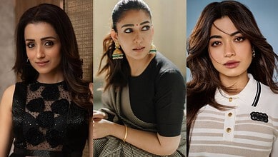 Elegant young women with stylish hair and makeup, wearing fashionable outfits, posing for a photoshoot.