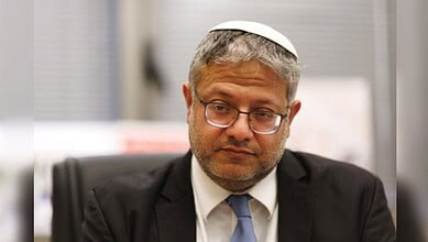 Itamar Ben Gvir, Israel's National Security Minister, attends a meeting in Jerusalem.