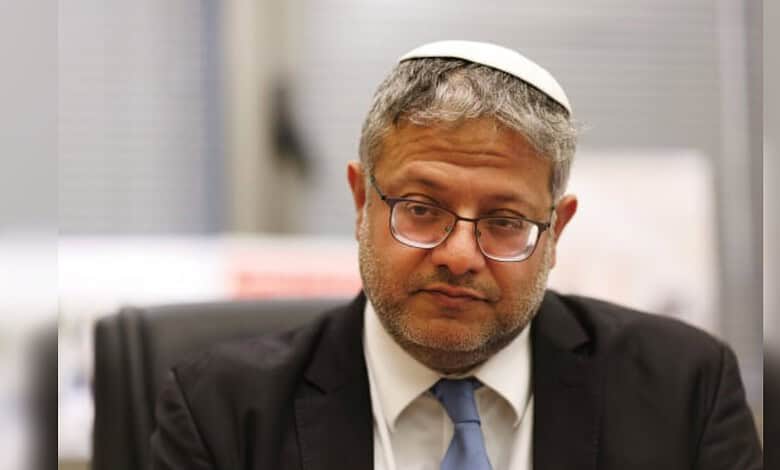 Itamar Ben Gvir, Israel's National Security Minister, attends a meeting in Jerusalem.