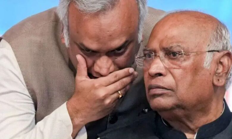 Priyank Kharge with father Mallikarjun Kharge