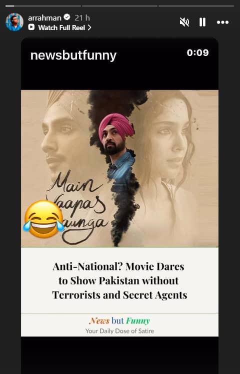AR Rahman reacts to anti-national jibe in a humorous video clip.