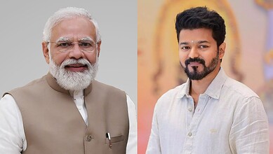 Prime Minister Narendra Modi with Tamil Nadu CM M.K. Stalin at a public event.