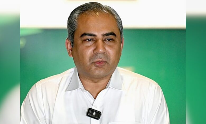 Pakistani official speaking during a press conference or interview.