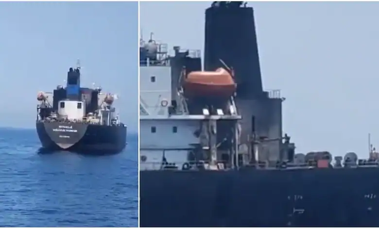 Oil tanker ships sailing in open water, showcasing large vessels used for transporting crude oil and petr.