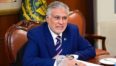 The image of Pakistan Deputy PM Ishaq Dar.