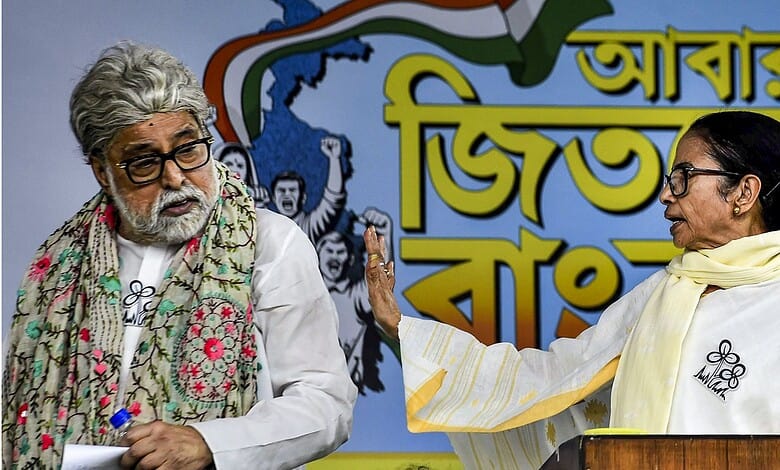Kolkata: West Bengal Chief Minister and Trinamool Congress supremo Mamata Banerjee with party MP Sudip Bandyopadhyay during an election campaign, in Kolkata, Thursday, April 23, 2026. (PTI Photo)