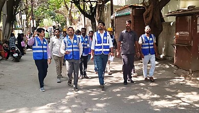 TGSPDCL Chairman and Managing Director Jitesh V Patil on a field inspection.