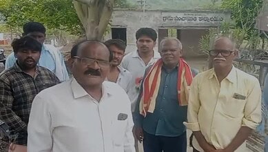 Villagers protesting against SIR enumeration forms in Telangana.