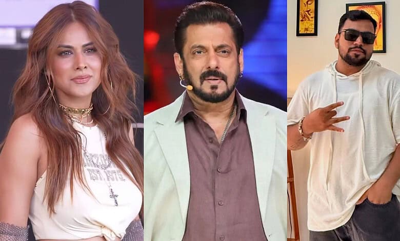 Three Bigg Boss contestants, a woman and two men, posing for a photo.