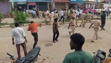 Congress workers clash in Suryapet during a political protest, causing chaos and injuries.