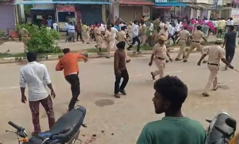 Congress workers clash in Suryapet during a political protest, causing chaos and injuries.