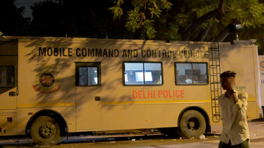 Delhi Police surveillance van