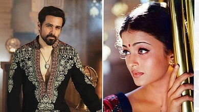 Emraan and Aishwarya in a scene from the film, showcasing traditional attire and emotional expressions.