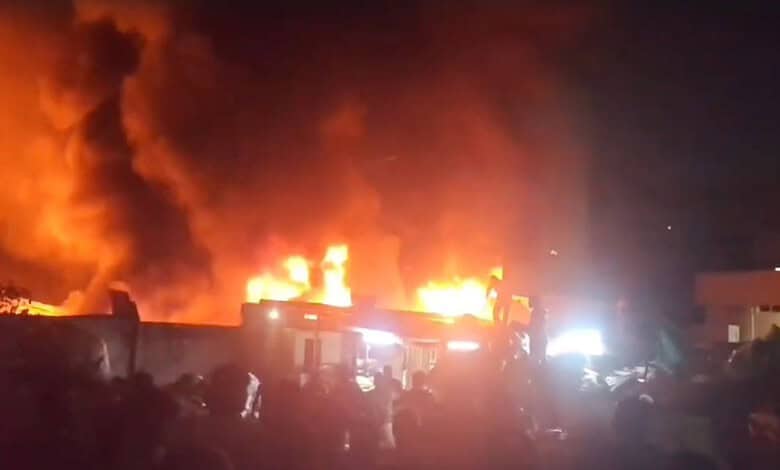 Fire breaks out at plastic godown in Hyderabad's Meerpet