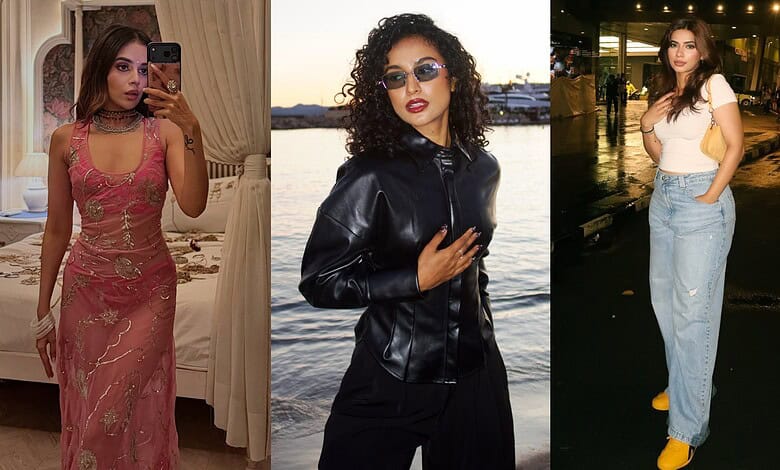Three beauty influencers posing in different settings showcasing their style and confidence.