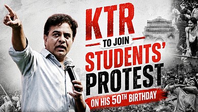 KTR announces support for students' protest on his 50th birthday in Hyderabad.