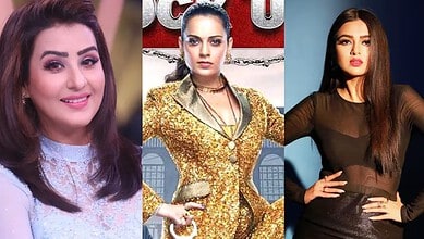 Three women contestants from Lock Upp 2 show in different styles and outfits.